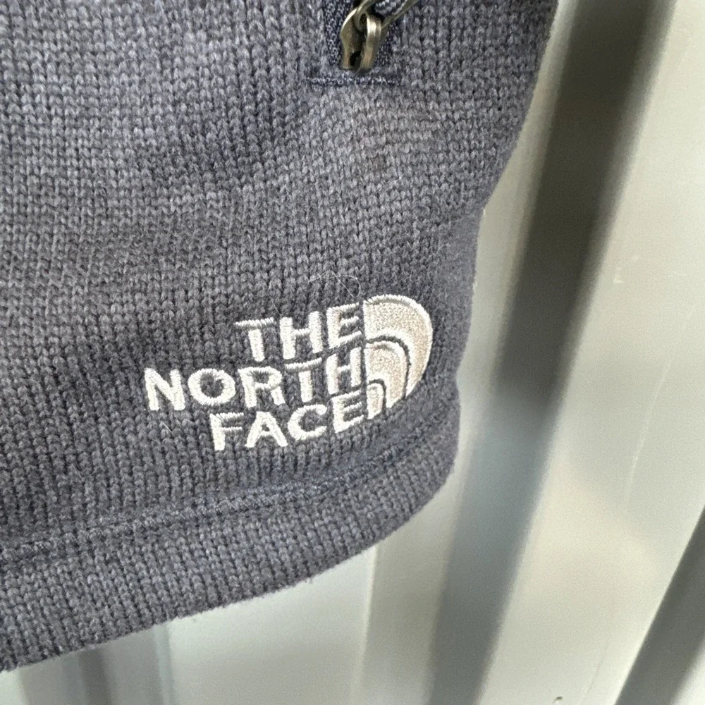 The North Face Vest Men Large Black Sweater Fleece Full Zip Logo